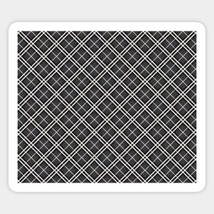 Pretty Simple Check Pattern Stripes Shades of Grey and White Sticker